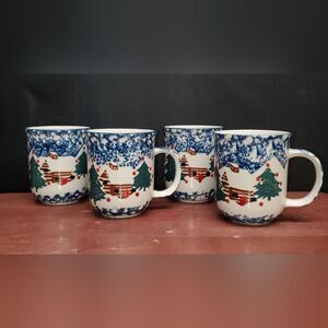 Cabin in the Snow 10 ounce Mugs Folk Craft by TIENSHAN